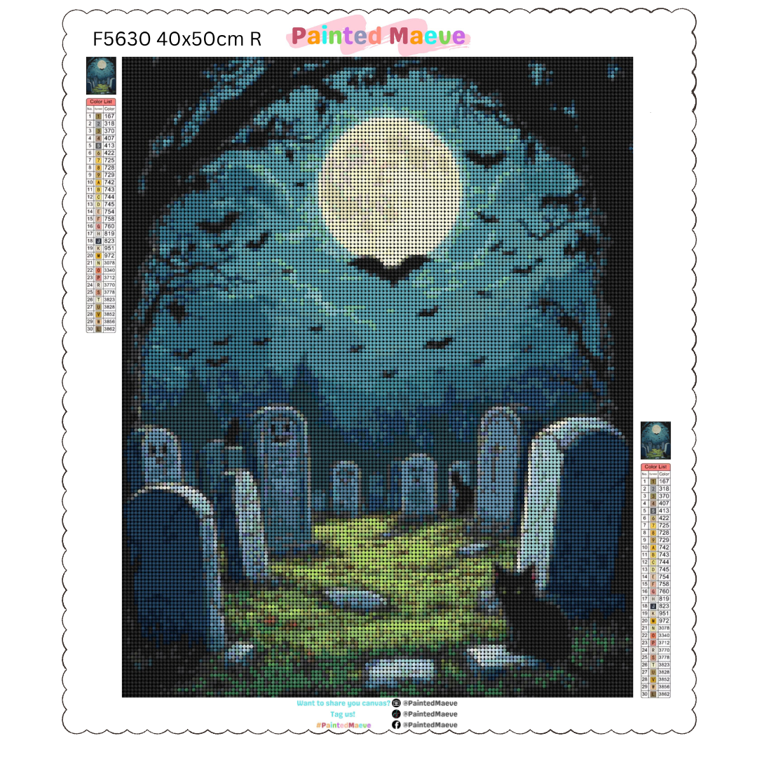 Spooky Cemetary: Diamond Painting Halloween Collection