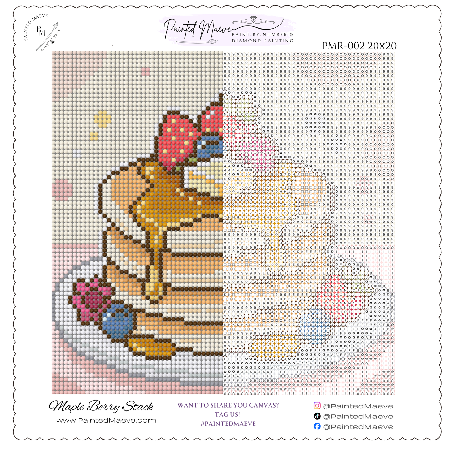 Maple Berry Stack: MINI Hand-Rendered Diamond Painting Collection