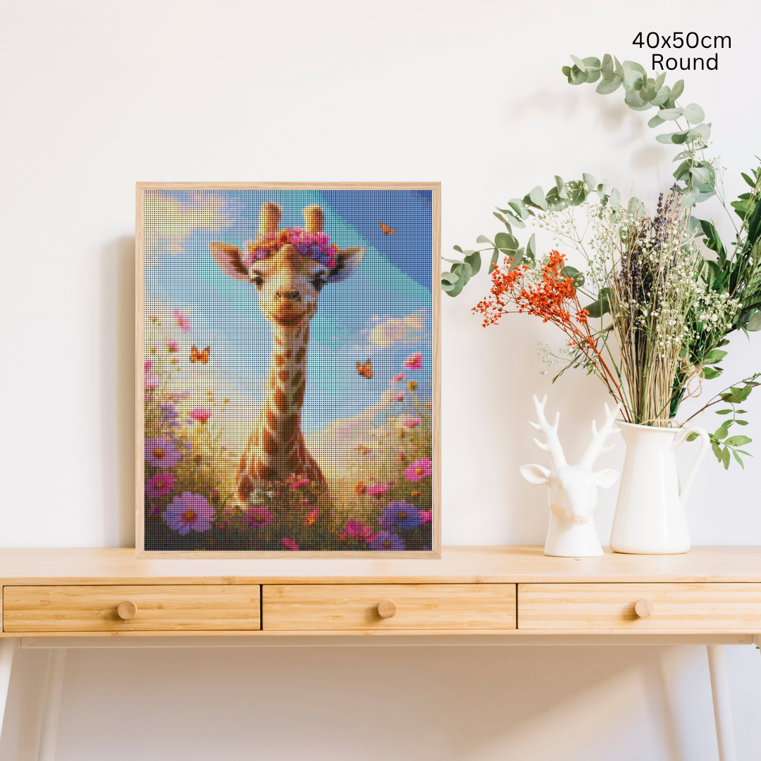 Sunny Giraffe Glow: Diamond Painting Collection