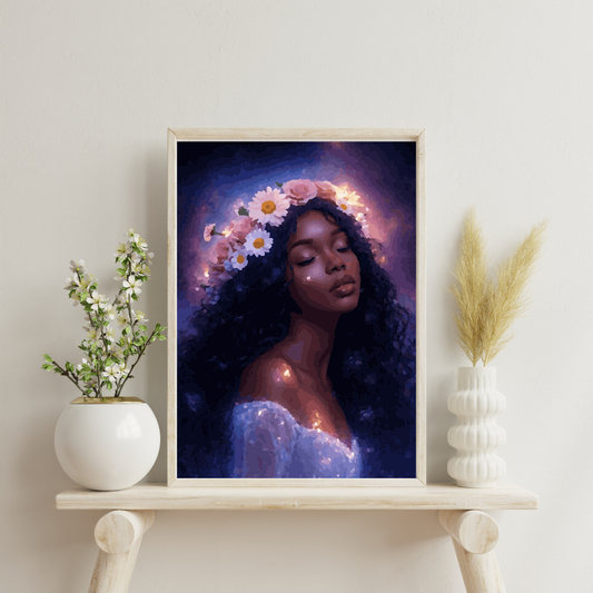 Foral Crown Goddess: Paint-by-Number Collection (24/36/48 colors | No Frame)