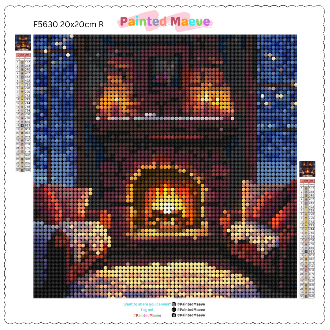Snowy Fireplace: Diamond Painting Christmas Collection