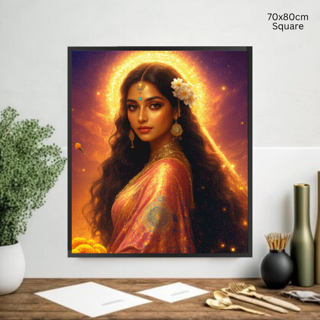 Indian & Marigolds: Diamond Painting Collection