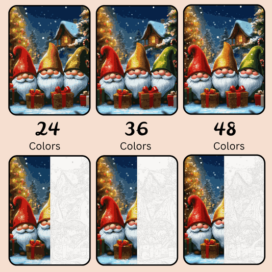 Gnome for the Holidays: Paint-by-Number Christmas Collection (24/36/48 colors | No Frame)