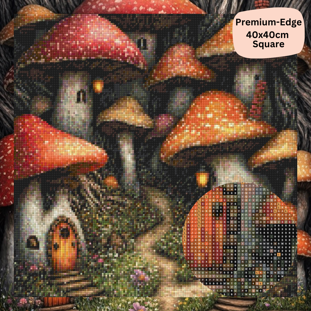 Tiny Mushroom Village: Diamond Painting Collection