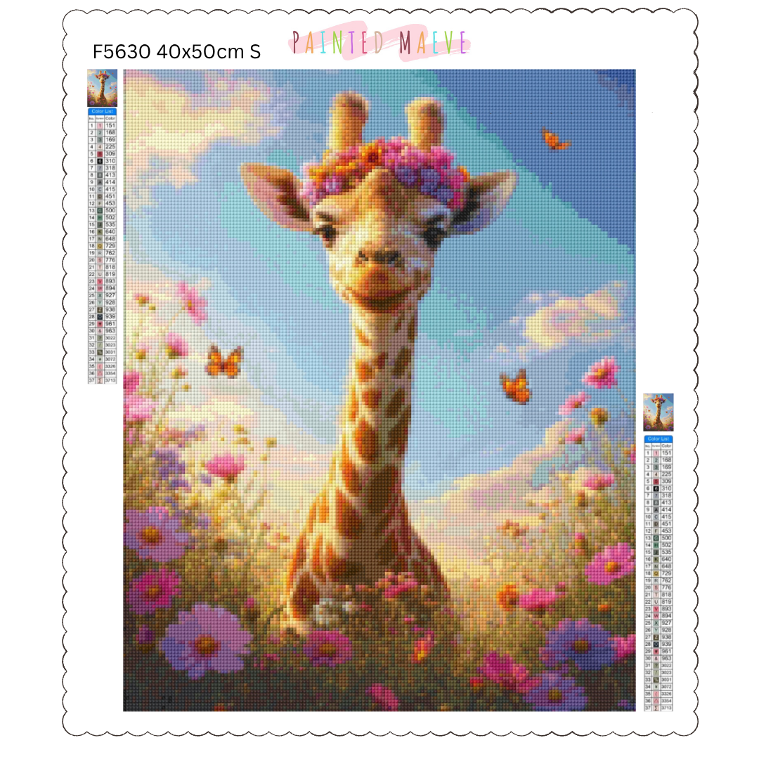 Sunny Giraffe Glow: Diamond Painting Collection
