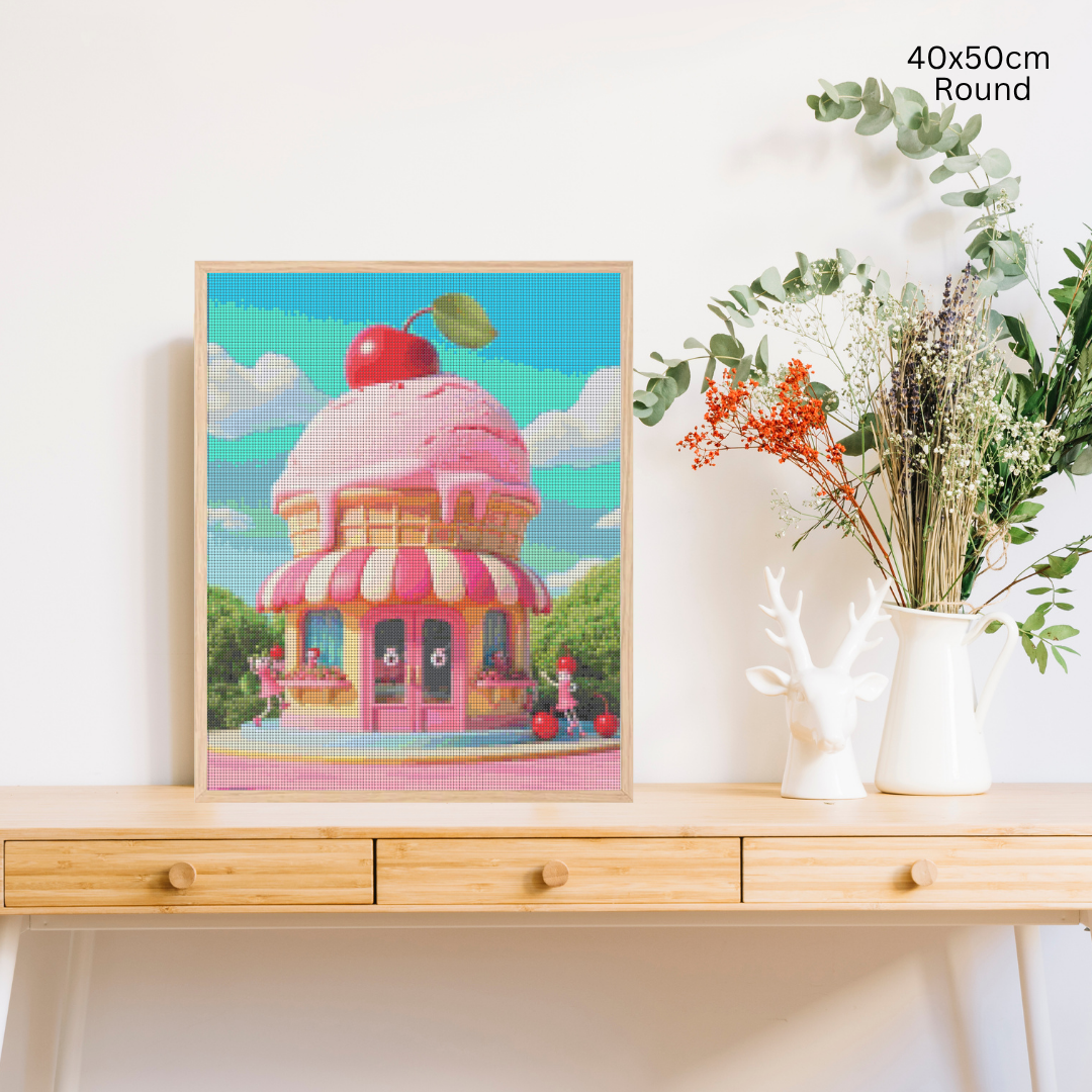 Strawberry Ice Cream Shop: Diamond Painting Collection
