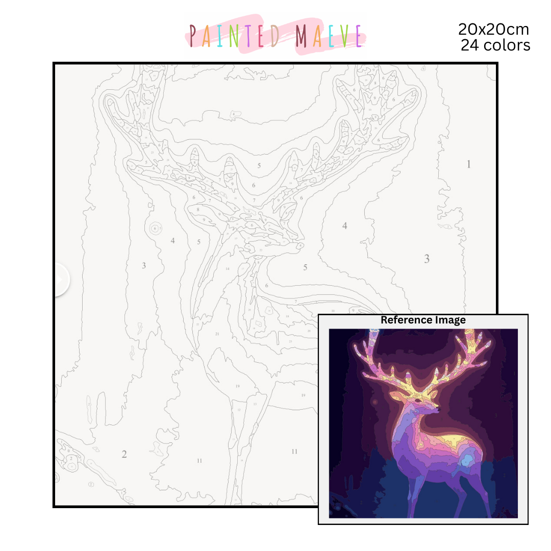 Antler Glow: Paint-by-Number Collection (24/36/48 colors | No Frame)