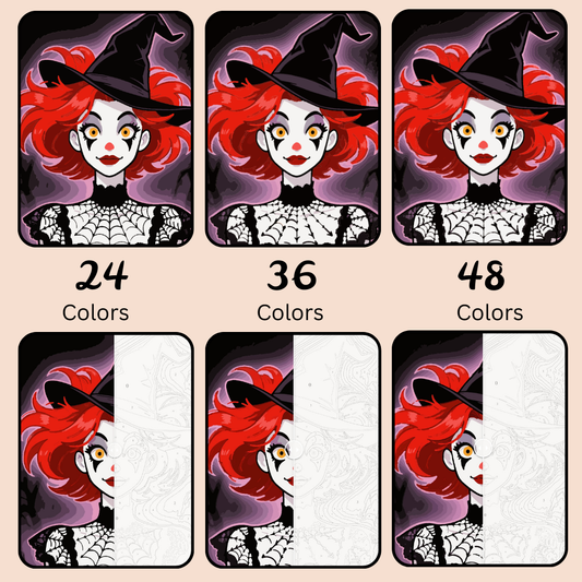 Tricky Scarlet Witch: Paint-by-Number Halloween Collection (24/36/48 colors | No Frame)
