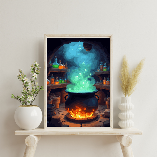 Enchanted Cauldron: Paint-by-Number Halloween Collection (24/36/48 colors | No Frame)