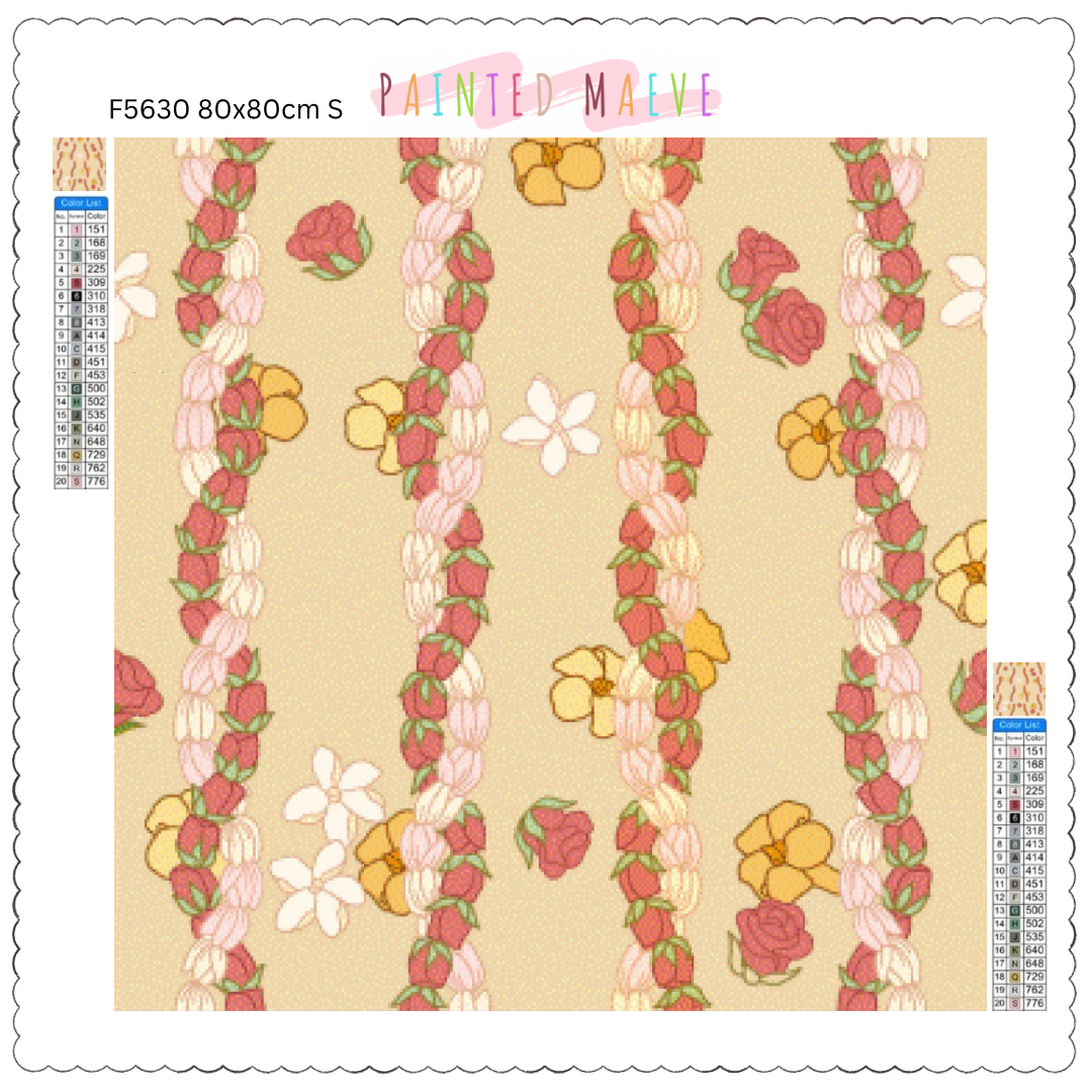 Twisted Pikake & Rosebud Lei: Diamond Painting Collection
