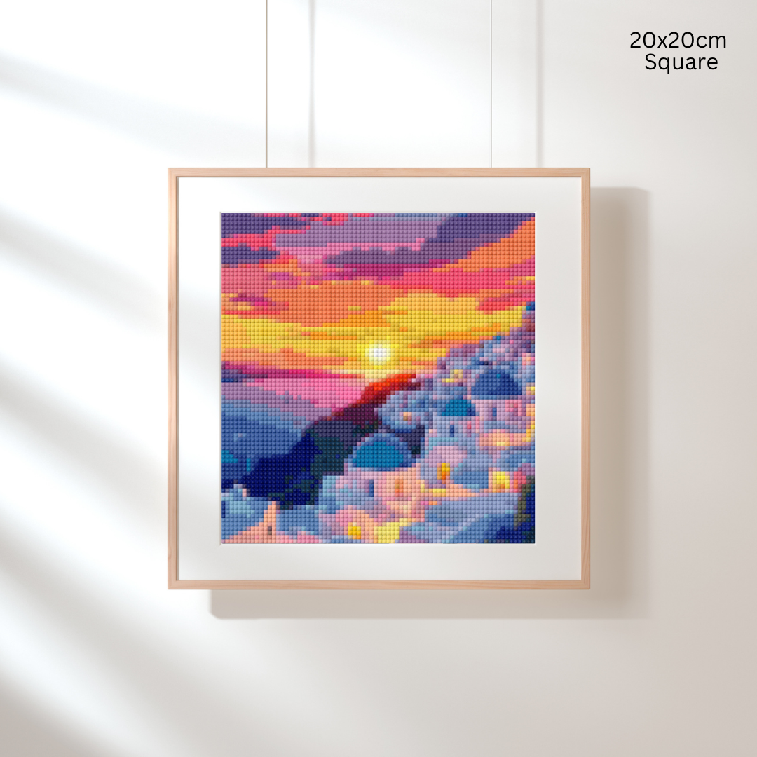 Sunset Over Santorini: Diamond Painting Collection