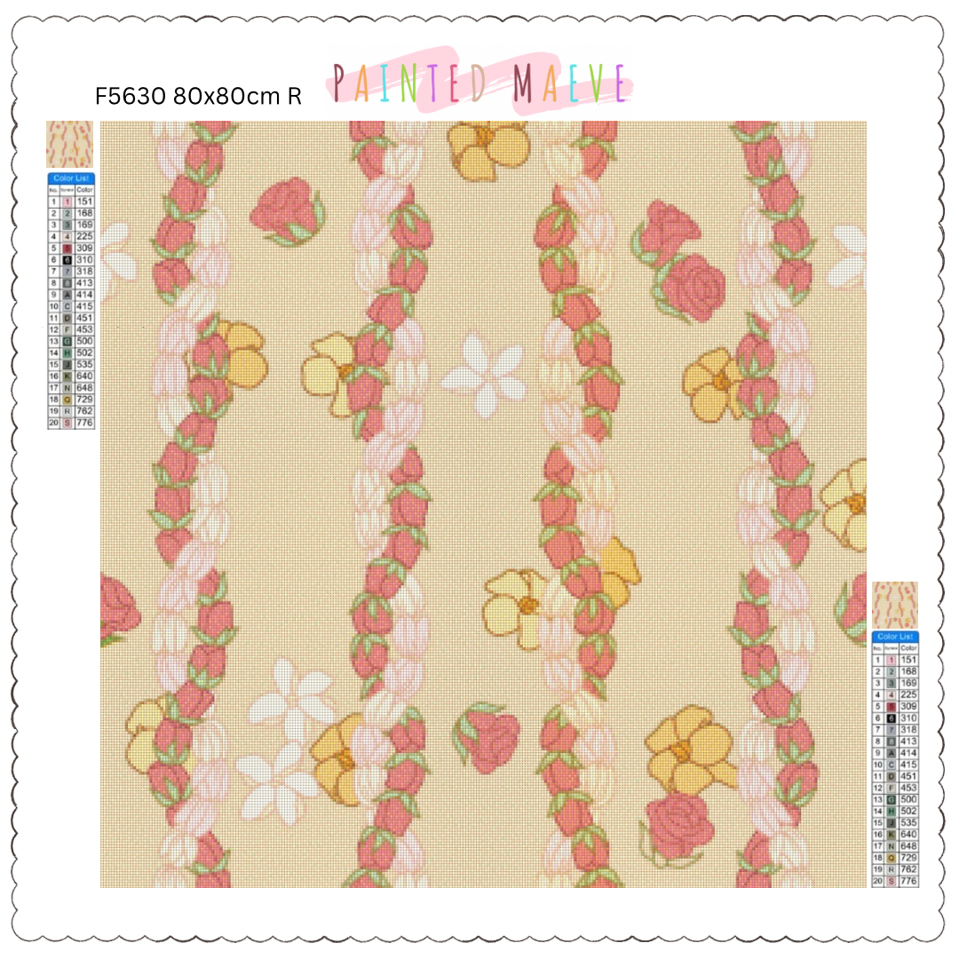 Twisted Pikake & Rosebud Lei: Diamond Painting Collection