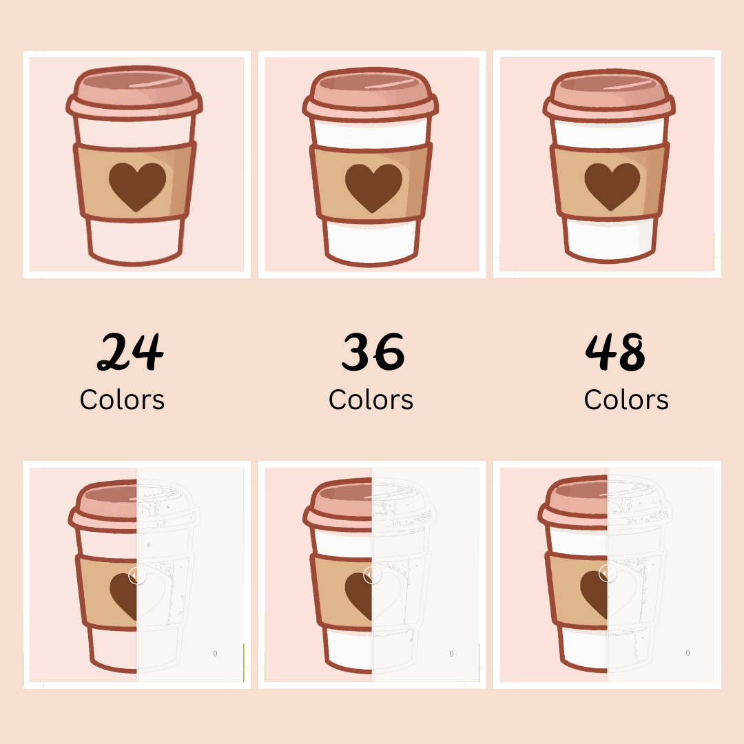 Brewed with Love: MINI Paint-by-Number Collection (24/36/48 colors | No Frame)