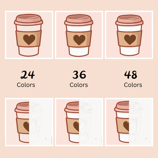 Brewed with Love: MINI Paint-by-Number Collection (24/36/48 colors | No Frame)