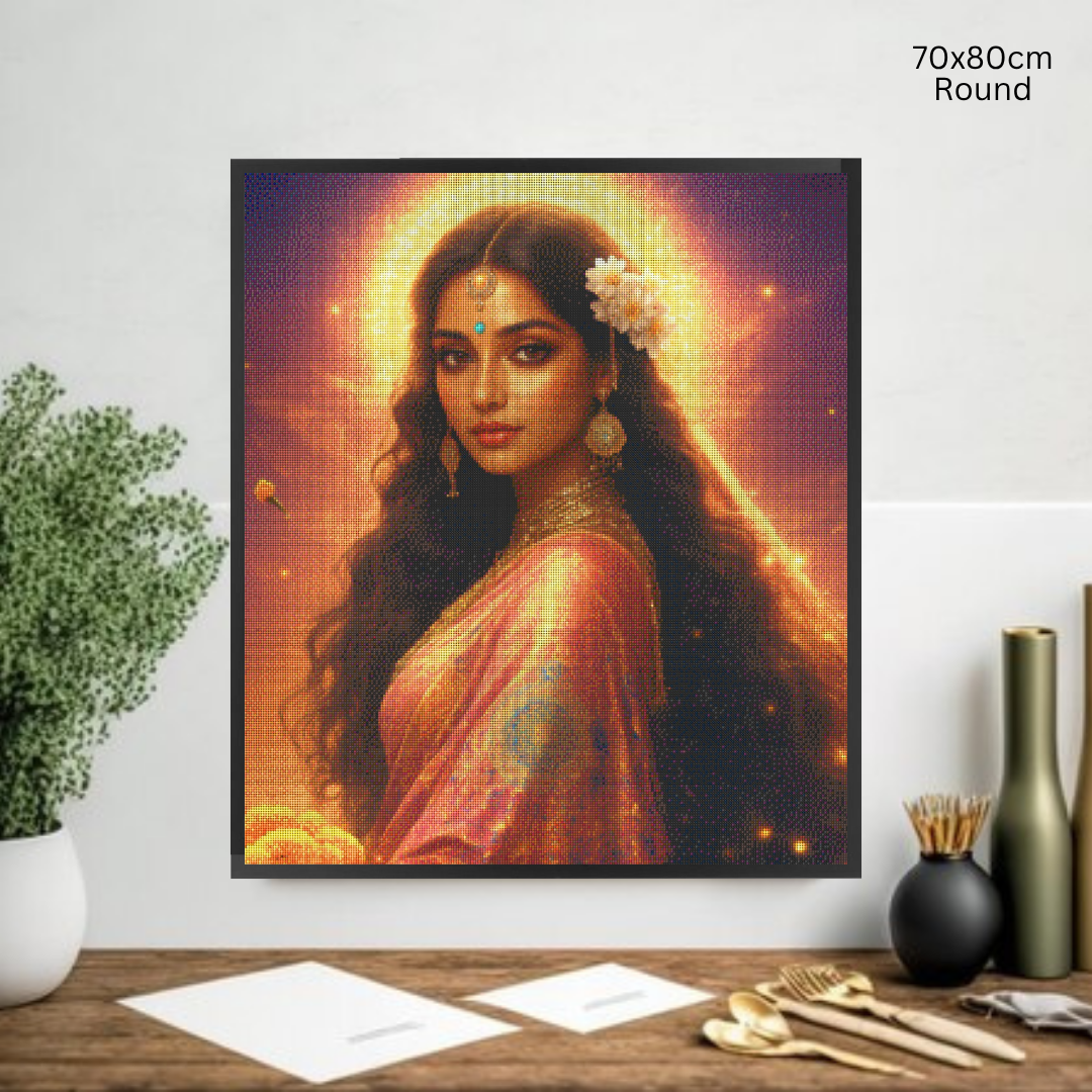 Indian & Marigolds: Diamond Painting Collection