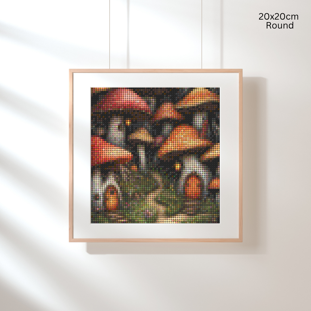 Tiny Mushroom Village: Diamond Painting Collection