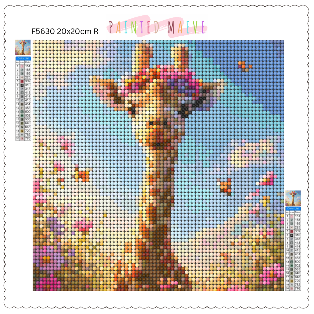 Sunny Giraffe Glow: Diamond Painting Collection