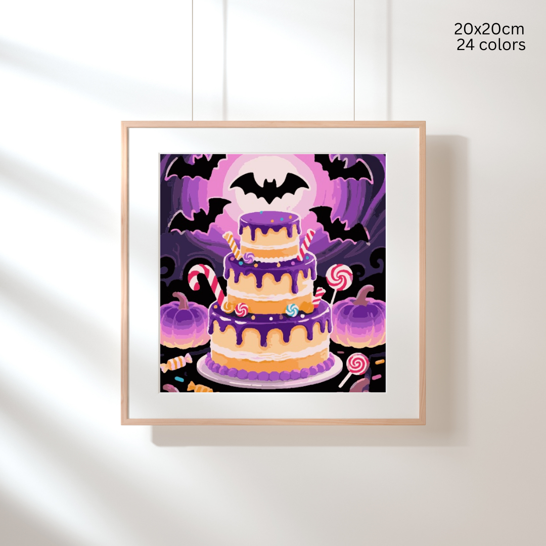 Batty for Sweets: Paint-by-Number Halloween Collection (24/36/48 colors | No Frame)