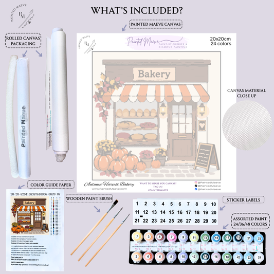 Autumn Harvest Bakery: Paint-by-Number Collection (24/36/48 colors | No Frame)