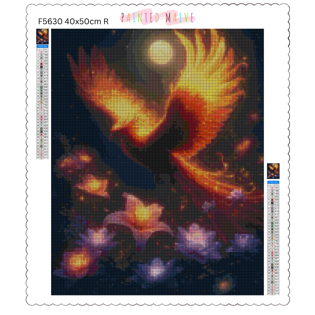 Golden Phoenix Glow: Diamond Painting Collection