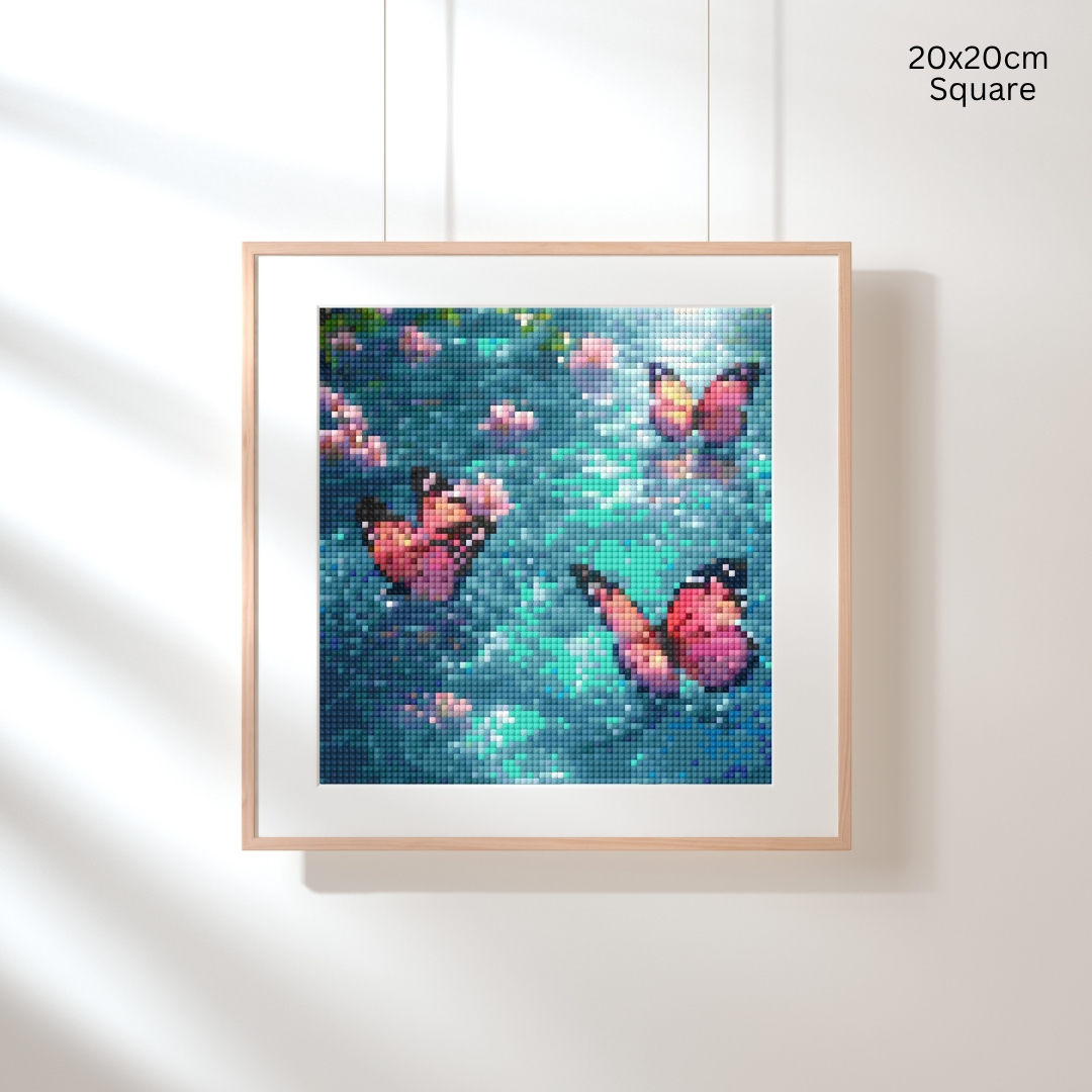 Delicate Blush Wings: Diamond Painting Collection