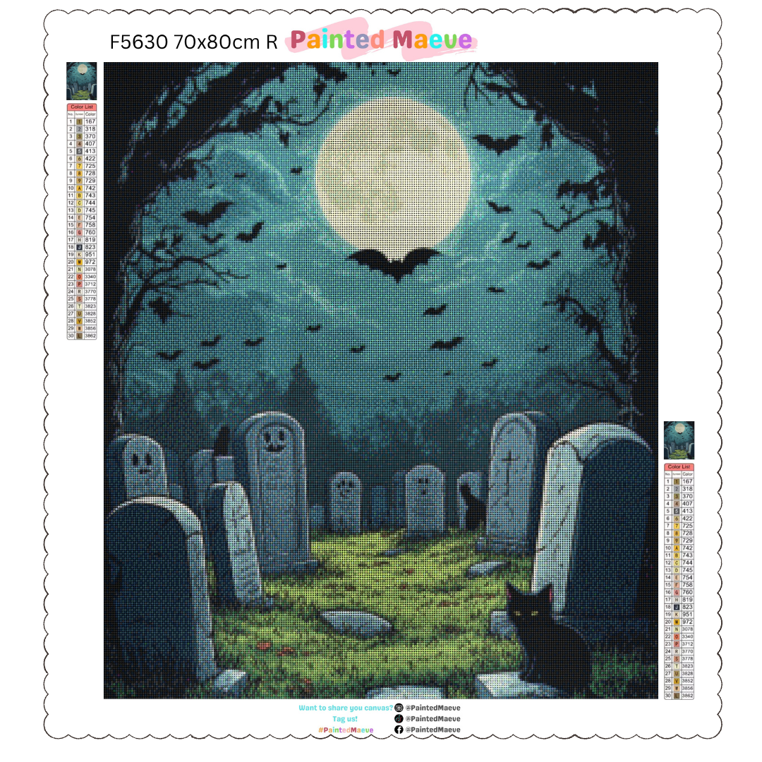 Spooky Cemetary: Diamond Painting Halloween Collection
