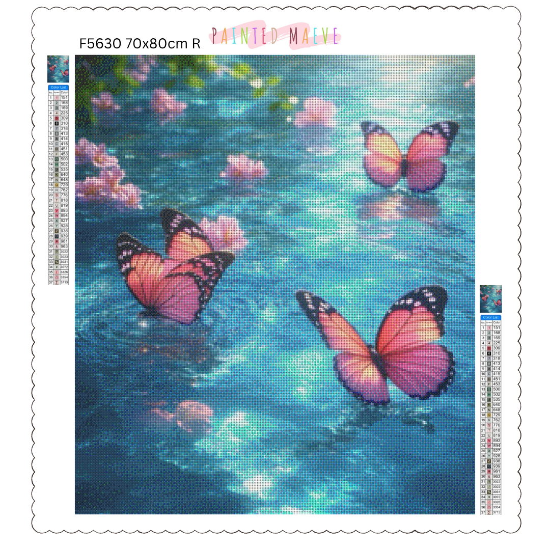 Delicate Blush Wings: Diamond Painting Collection