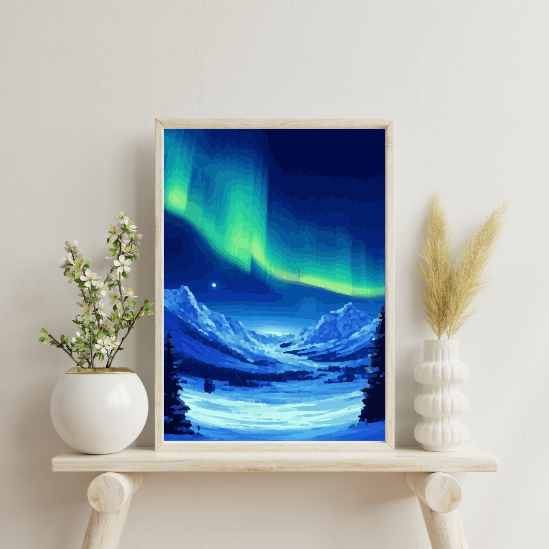 Winter Aurora Nights: Paint-by-Number Collection (24/36/48 colors | No Frame)