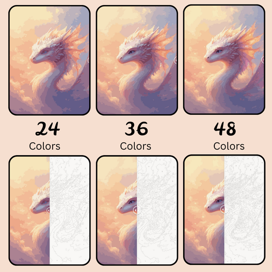 Dragon Grace: Paint-by-Number Collection (24/36/48 colors | No Frame)