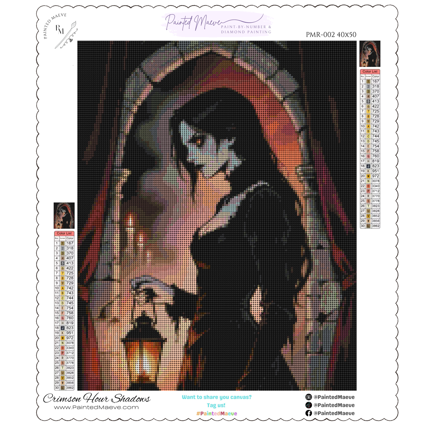 Crimson Hour Shadows: Diamond Painting Halloween Collection