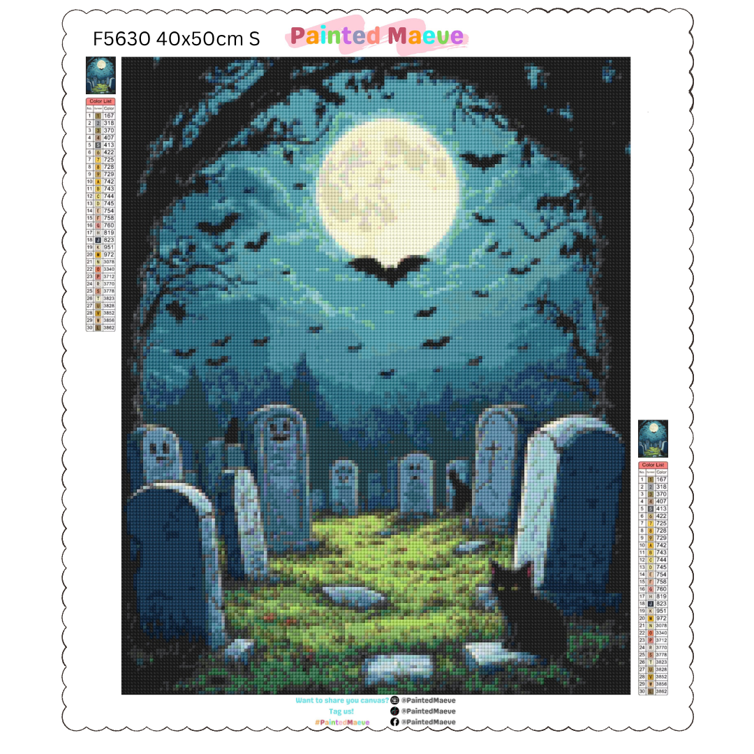 Spooky Cemetary: Diamond Painting Halloween Collection