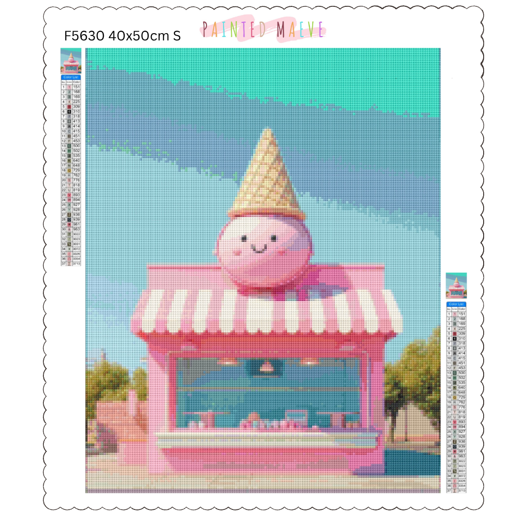 Cream and Cone Hut: Diamond Painting Collection