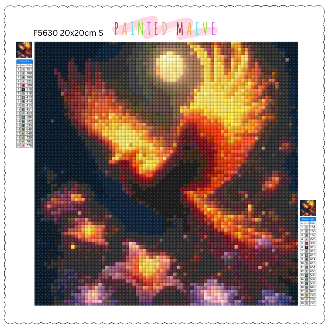 Golden Phoenix Glow: Diamond Painting Collection