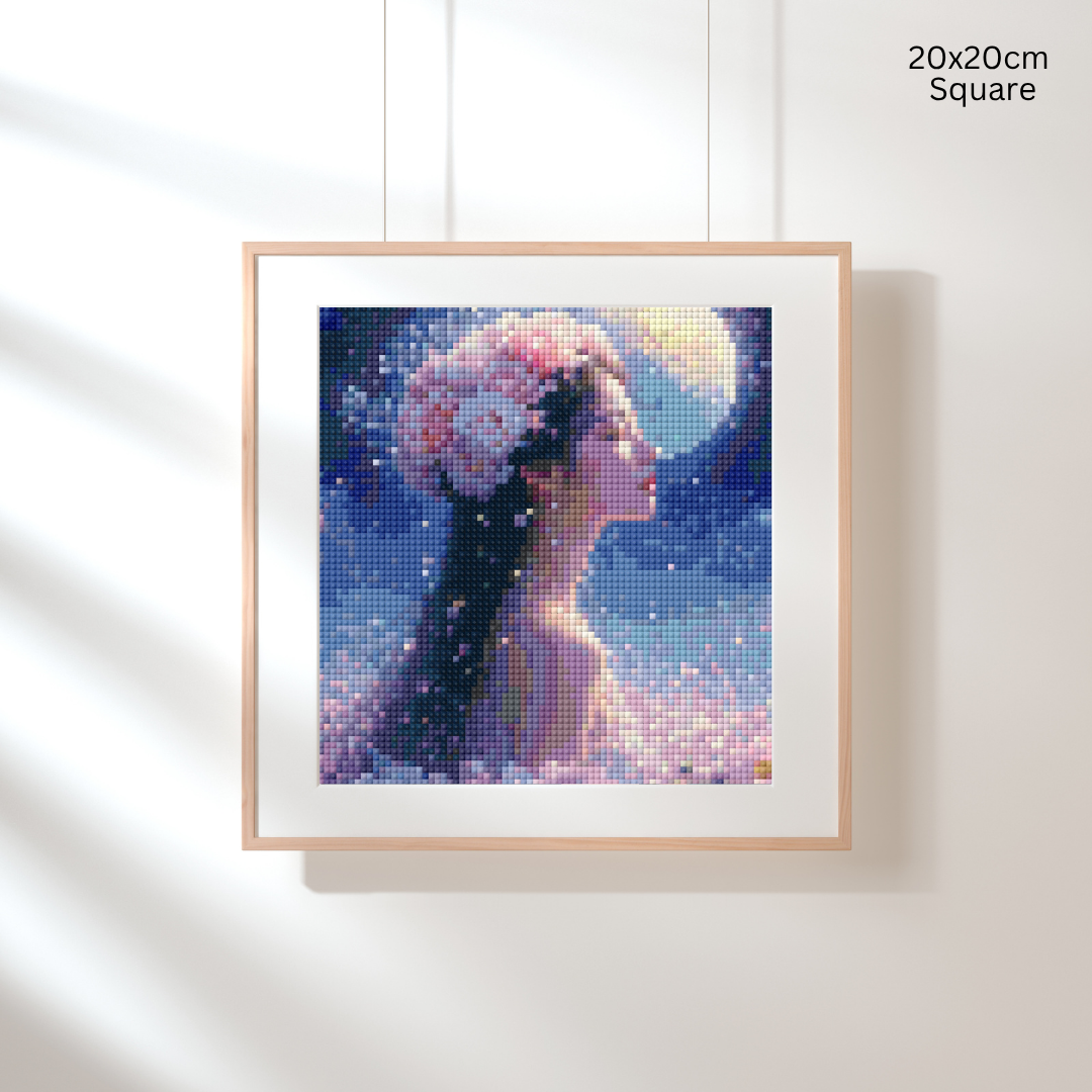 Moonlit Blossom Enchantress: Diamond Painting Collection