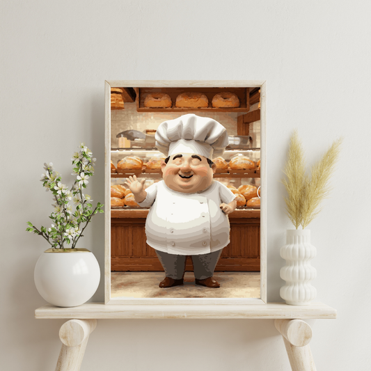 Friendly Baker Man: Paint-by-Number Collection (24/36/48 colors | No Frame)