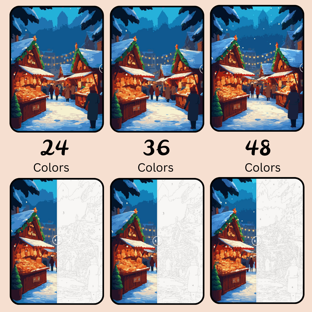 Winter Wonderland Market: Paint-by-Number Collection (24/36/48 colors | No Frame)