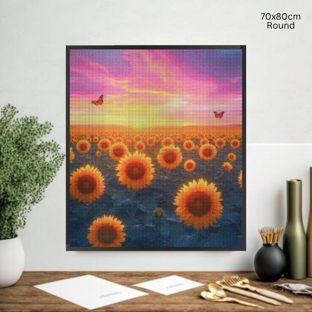 Sunrise Sunflower Meadow: Diamond Painting Collection