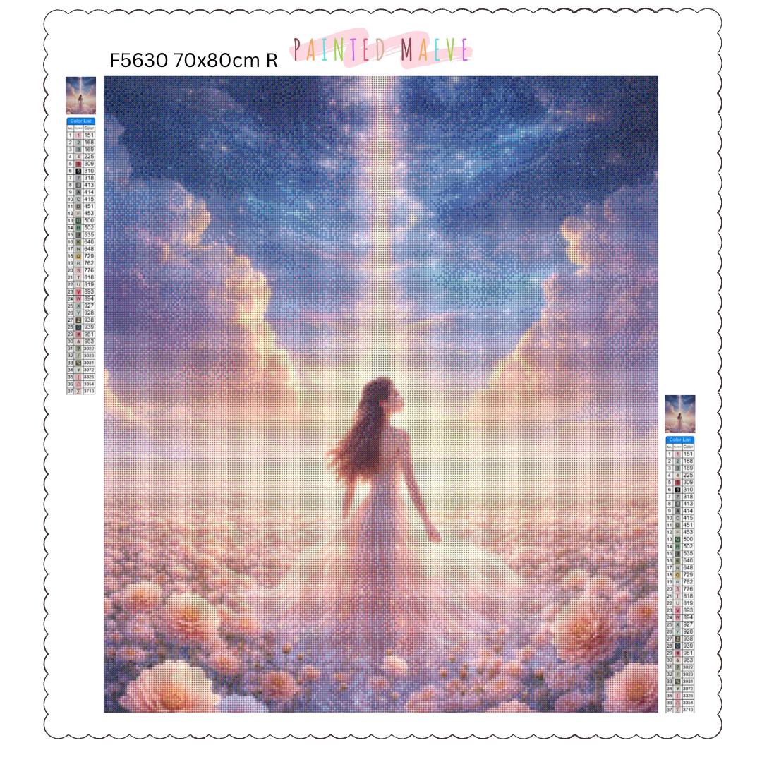 Celestial Blossom Beauty: Diamond Painting Collection