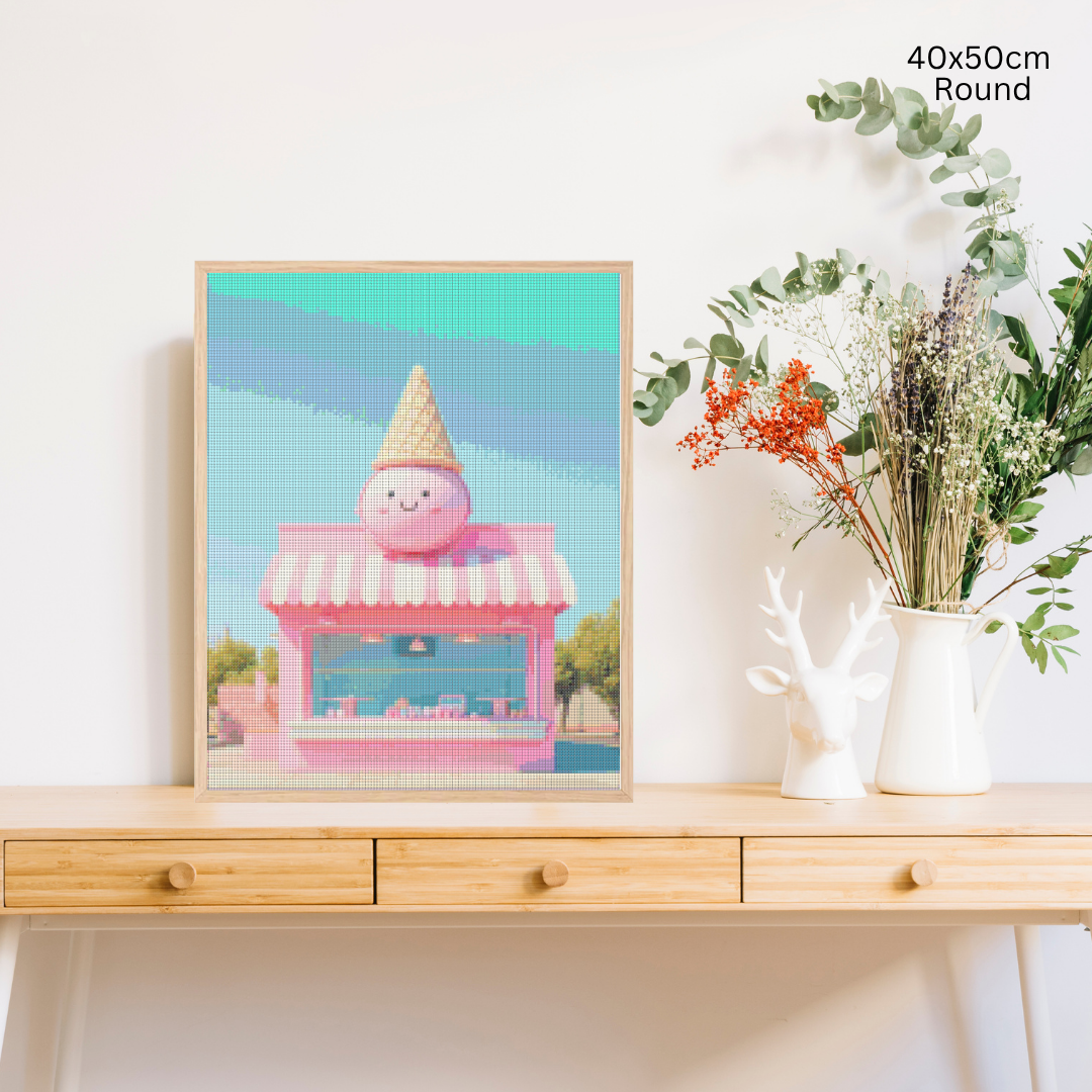 Cream and Cone Hut: Diamond Painting Collection