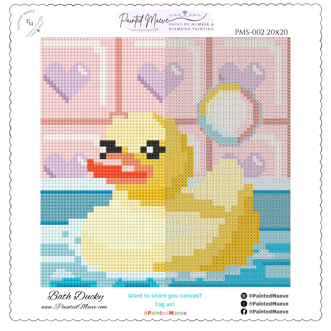 Bath Ducky: MINI Hand-Rendered Diamond Painting Collection