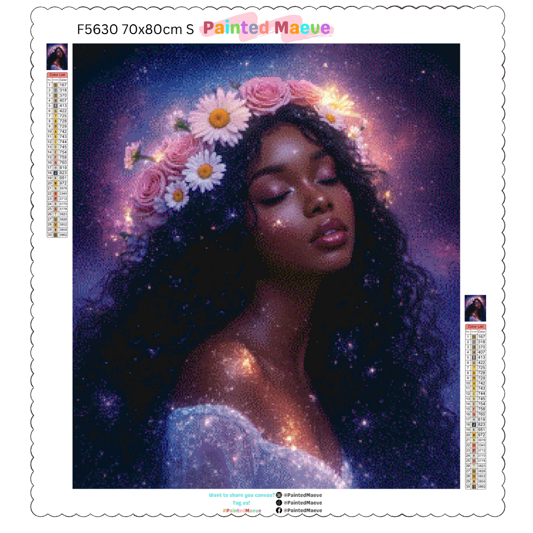 Floral Crown Goddess: Diamond Painting Collection
