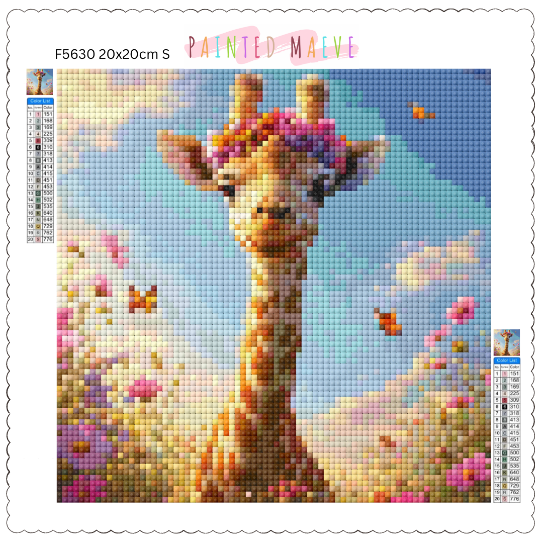 Sunny Giraffe Glow: Diamond Painting Collection