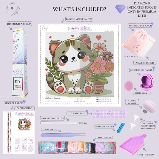 Mochi's Garden: Hand-Rendered Diamond Painting Collection