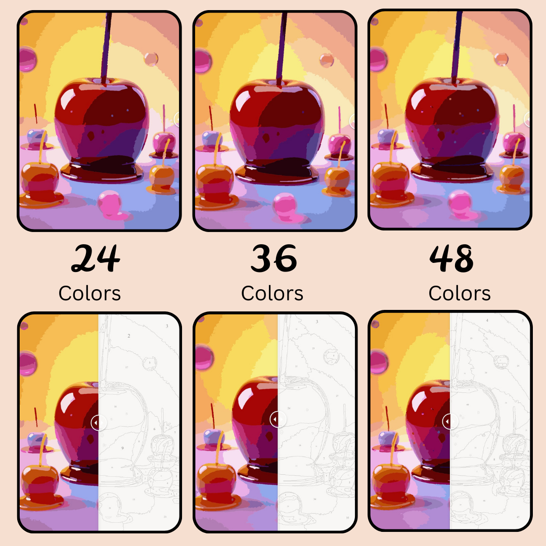 Candied Apples: Paint-by-Number Collection (24/36/48 colors | No Frame)