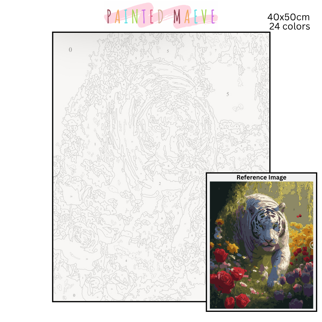 Tigress of Tranquility: Paint-by-Number Collection (24/36/48 colors | No Frame)