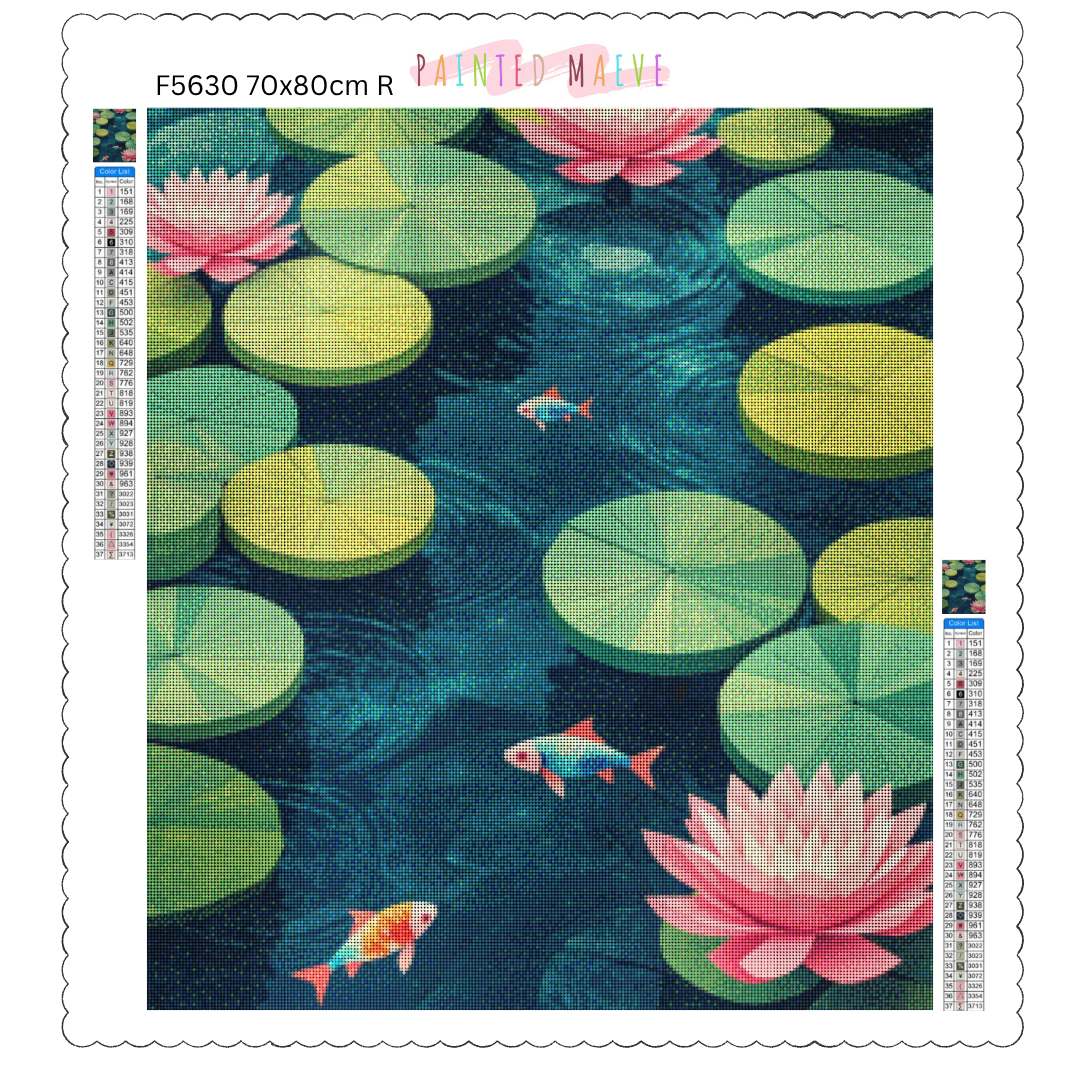 Lotus Pond: Diamond Painting Collection