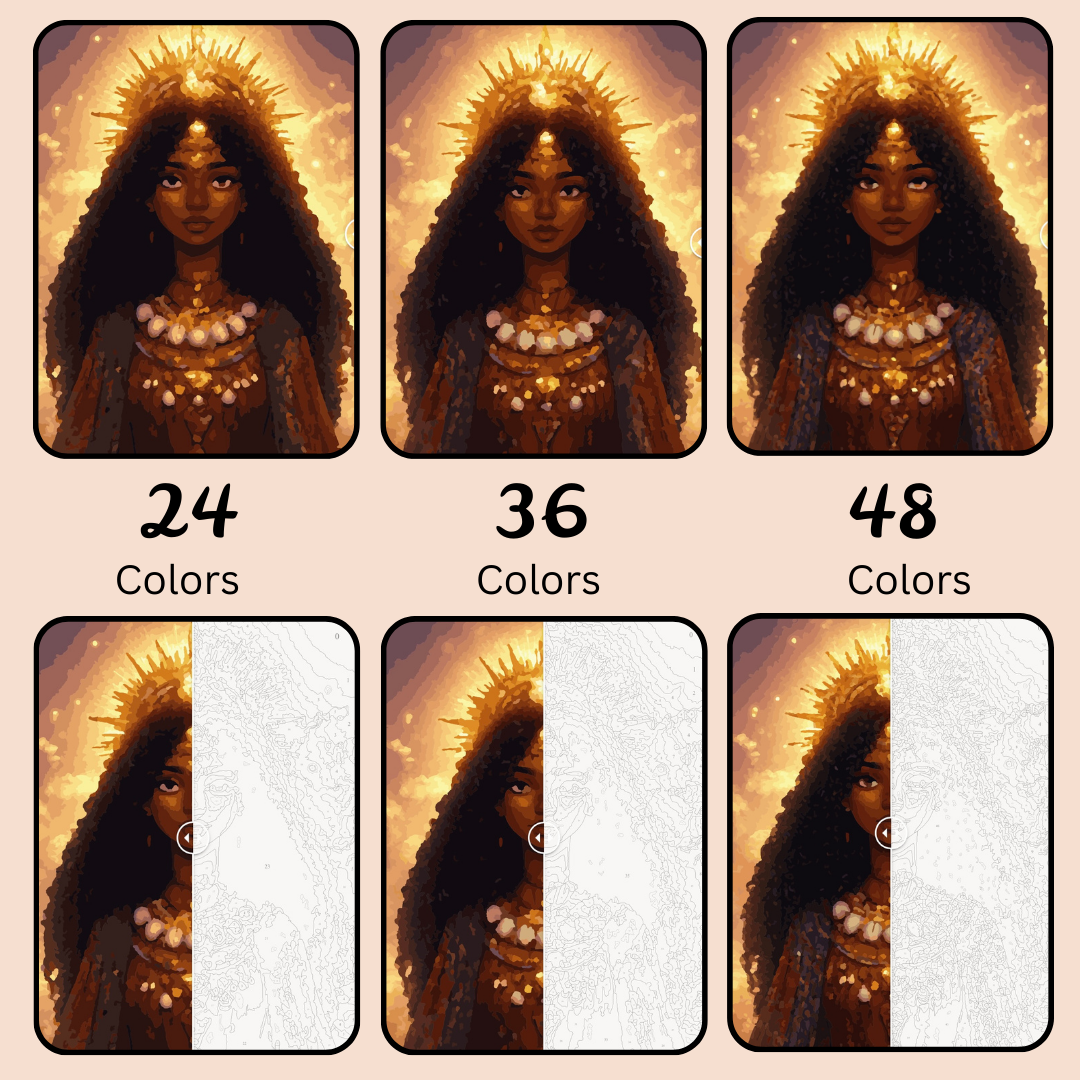 African Beauty: Paint-by-Number Collection (24/36/48 colors | No Frame)