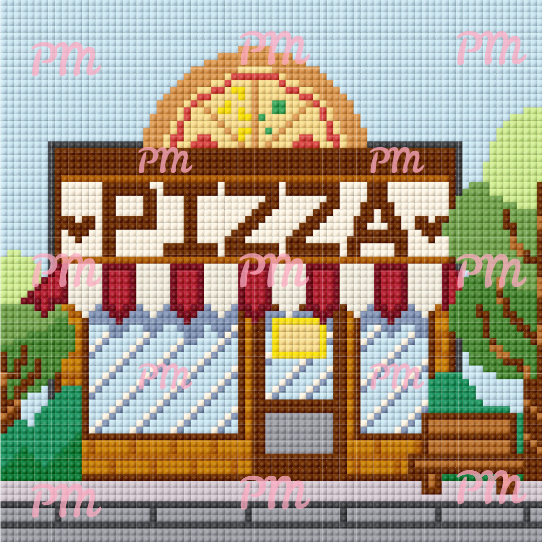 Pizza Plaza: MINI Hand-Rendered Diamond Painting Collection