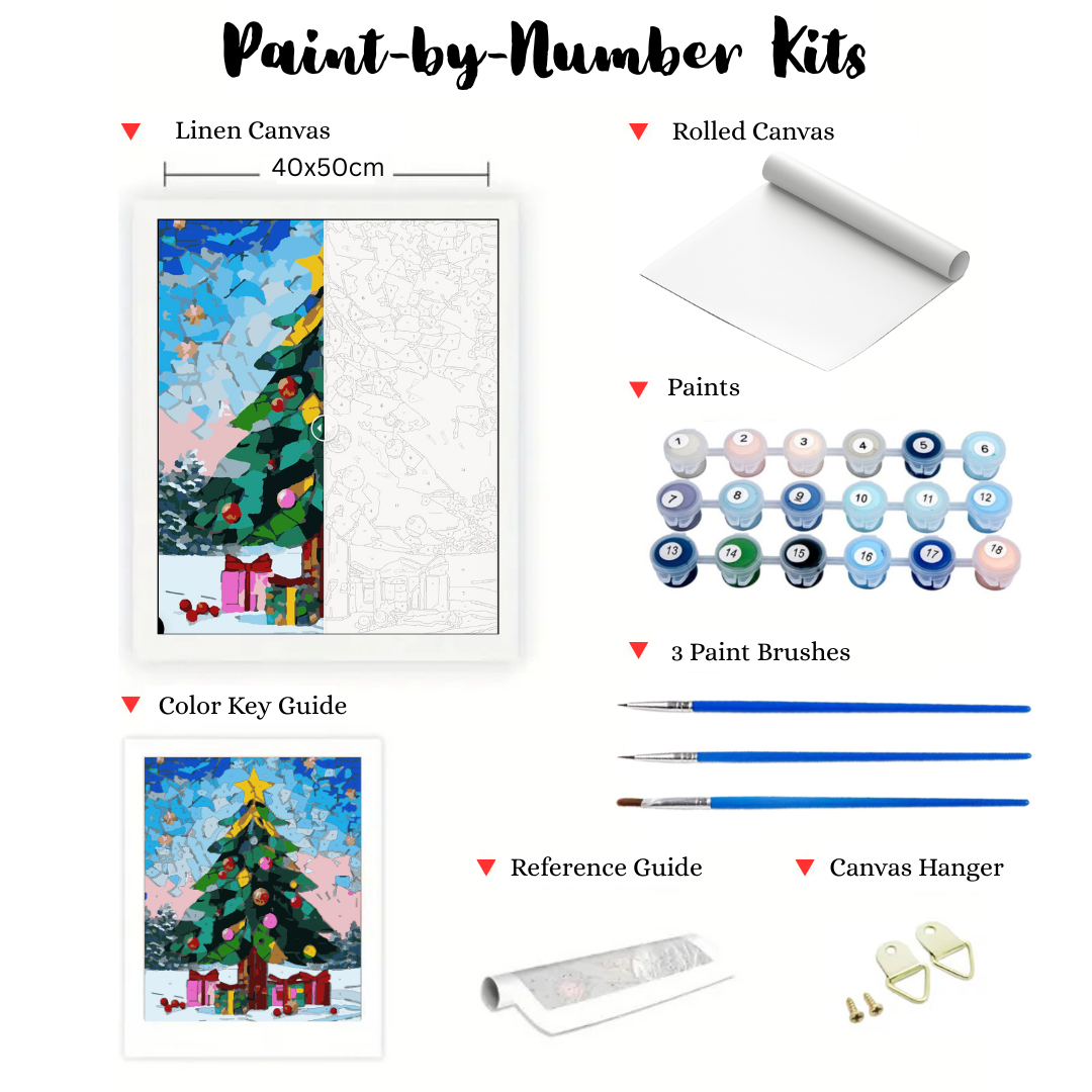 Pieces of Christmas: Paint-by-Number Christmas Collection (24/36/48 colors | No Frame)
