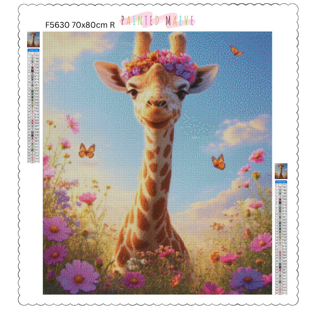Sunny Giraffe Glow: Diamond Painting Collection